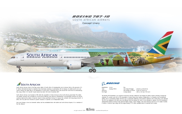 South African Airways ''B787 10 Dreamliner ''Amazing Africa Livery''