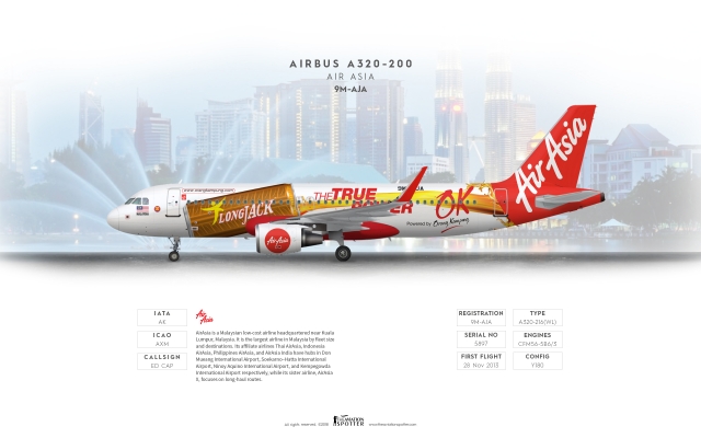 AirAsia Airbus A320 200 ''Longjack Livery''