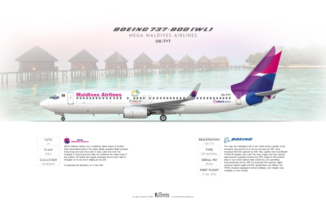 MEGA Maldives Airlines B737 800(WL) ''Custom'' MEGA Maldives Airlines B737 800(WL) ''Custom''