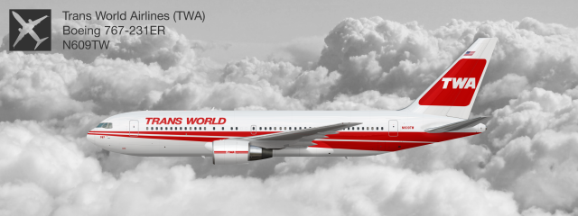 TWA Boeing 767-231ER N609TW
