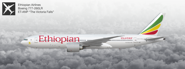 Ethiopian Airlines Boeing 777-260LR ET-ANP "The Victoria Falls"