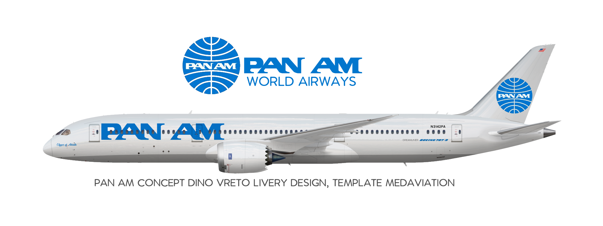 B787 9 PAN AM Dinoaviation design Gallery Airline Empires