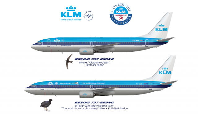 KLM Royal Dutch Airlines Boeing 737-800NG and -900NG Classic Duo