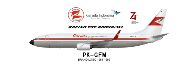 Garuda Indonesia Boeing 737-800NG, 1961-69 Retrojet