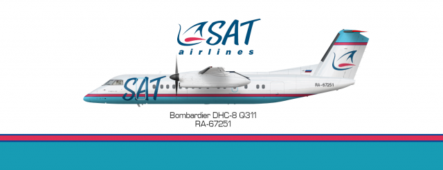 Авиакомпании "SAT - Сахалинские Авиатрассы" (SAT - Sakhalin Airlines) Bombardier DHC-8 Q300