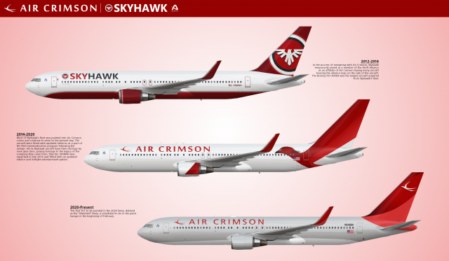 Air Crimson/Skyhawk merger 767-300ER