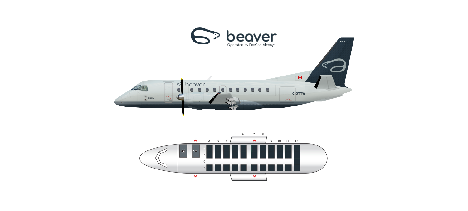 Saab 340b Seat Map Saab 340B - Beaver Airways - Gallery - Airline Empires