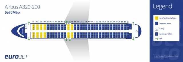 EuroJet Airways A320-200 Seat Map