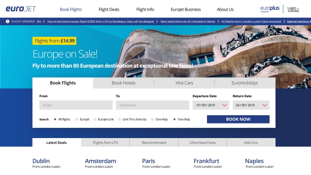 EuroJet Airways Website