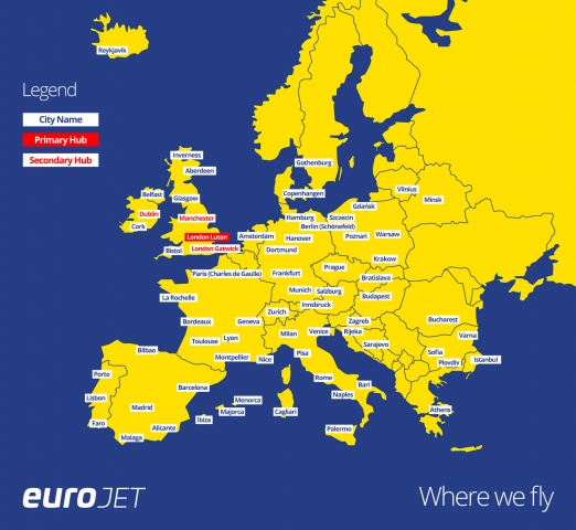 EuroJet Airways Route Map
