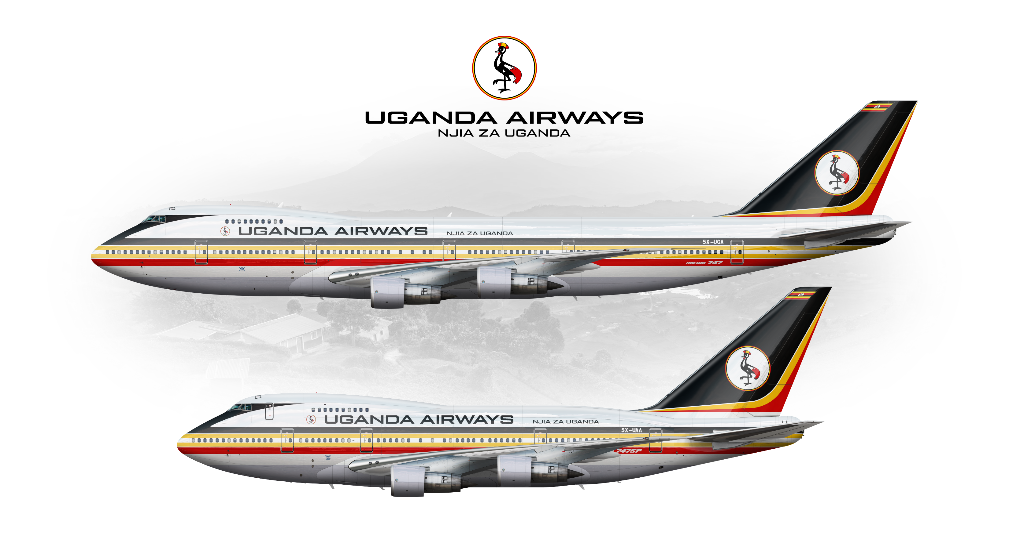 Uganda Airways Boeing 747 Poster Everything. Gallery Airline Empires