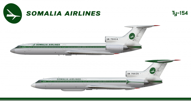 Somalia Airlines Tupolev Tu 154 Poster