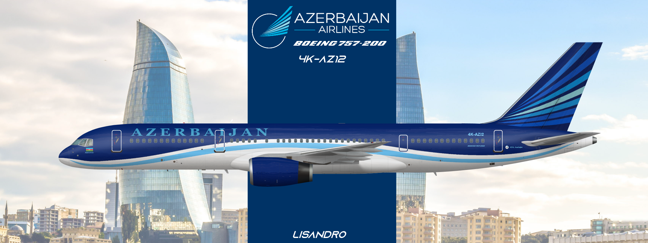 Boeing 757200 Azerbaijan AZAL Airlines 4KAZ12 Real Airline Liveries