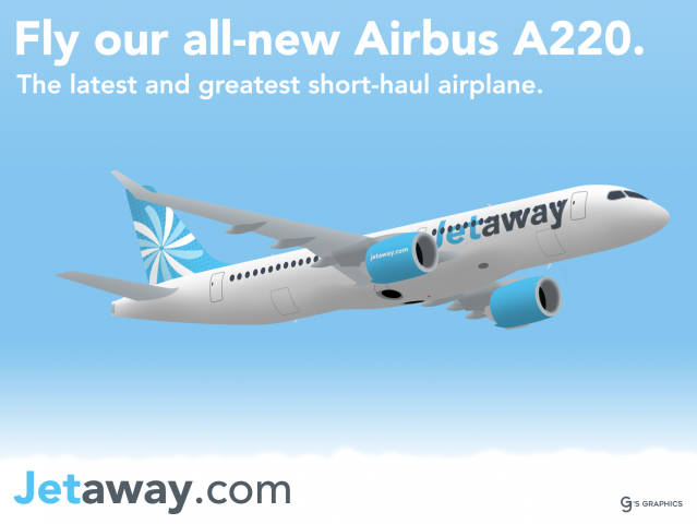 Jetaway A220 promotional ad Jetaway A220 promotional ad