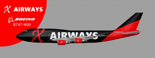 XAirways Boeing 747 400 Black