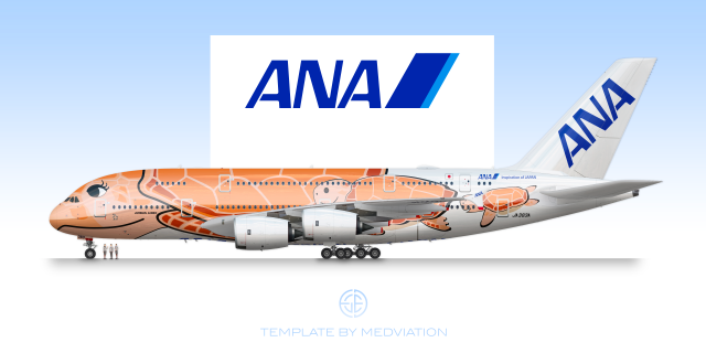 ANA, Airbus A380-800 JA383A "Hawaiian Sunset - Sunset Orange"