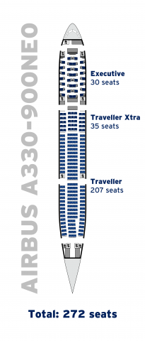 A330-900neo seat map