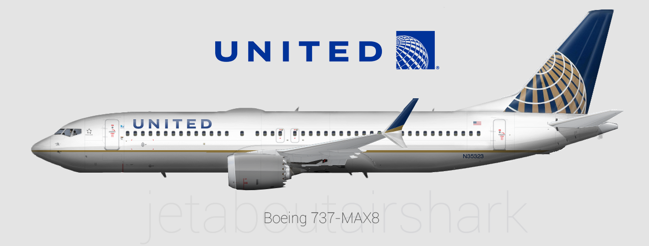 United Airlines 737 MAX-8 - re-create - by AirShark