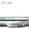 Delta Express 737-200 (White Background)