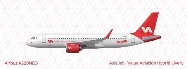 AsiaJet - Value Aviation Group A320NEO Hybrid Livery