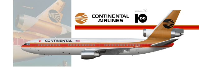 Continental Airlines McDonnell-Douglas DC-10-10 N68042