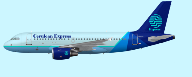 Cerulean Airways A319 livery