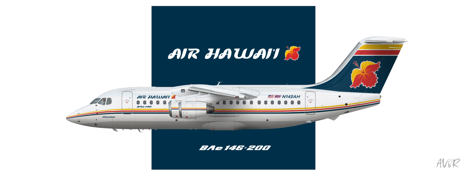 Air Hawaii British Aerospace BAe 146200 1989 livery Vista