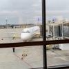 Delta 717 at Huntsville International Airport pulling into the gate