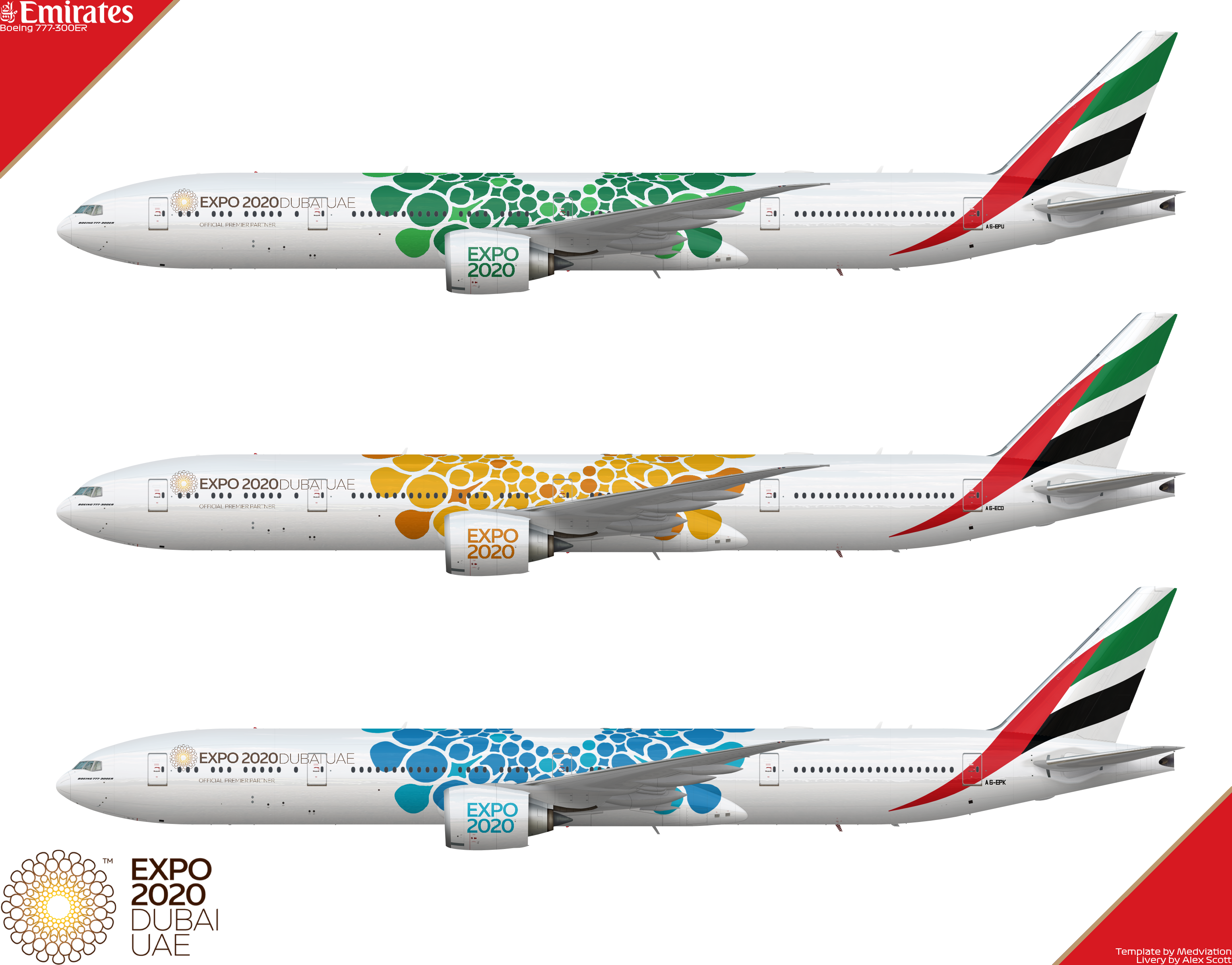 エミレーツ航空B777-300ER エキスポ2020限定バージョン Emirates 2020 EXPO 777-300ER Poster - VirginFan's Real World