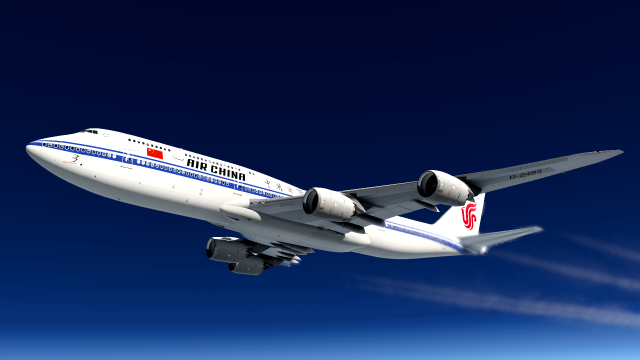 Air China 747-8i cruising above Russia