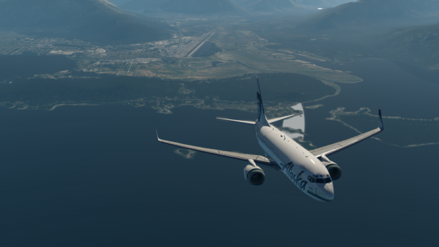 N612AS departing Juneau
