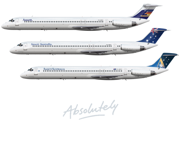 Ansett Australia MD-80 liveries