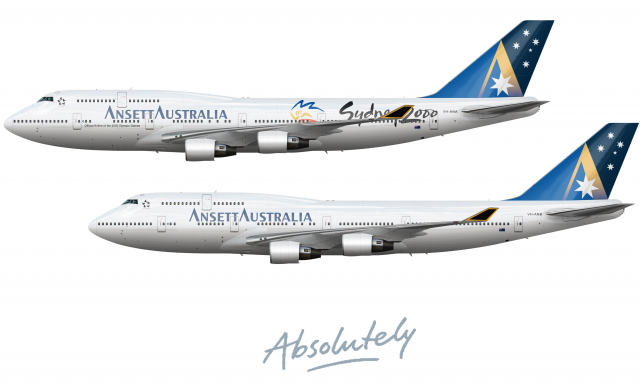 Ansett Australia 747-412 poster