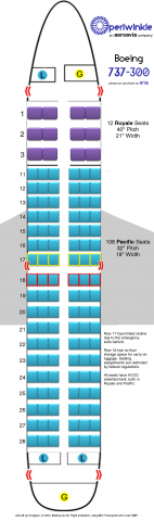 periwinkle Boeing 737-300 Aircraft Seating Chart