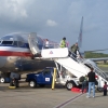 American 737-800 deboarding