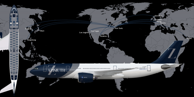 Azimuth A330-800 + Route Map + Seat Map Azimuth A330-800 + Route Map + Seat Map