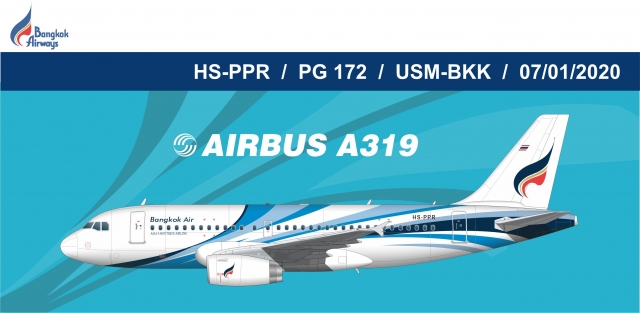 Bangkok Airwarys A319 JAN2020 Bangkok Airwarys A319 JAN2020