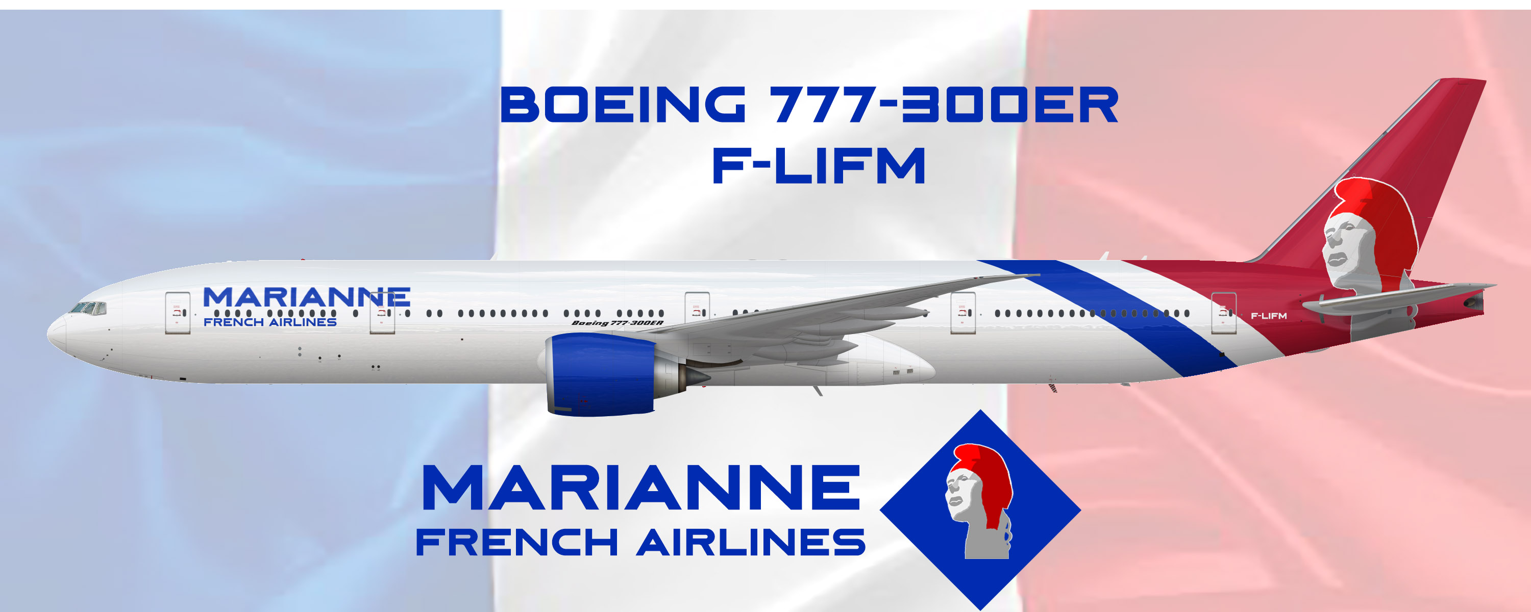 Boeing 777300ER Marianne French Airlines ZYX Brands By Rigel