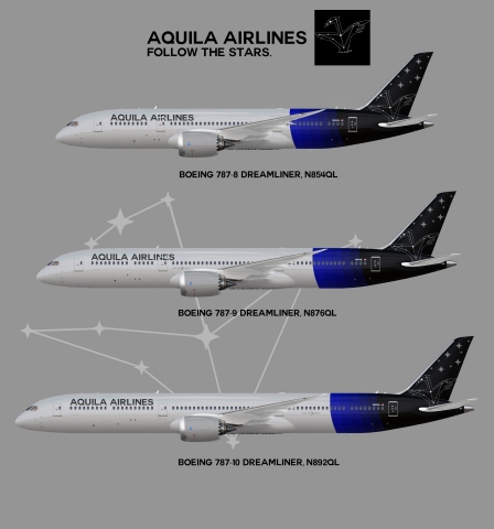 Aquila Airlines Boeing 787 Poster