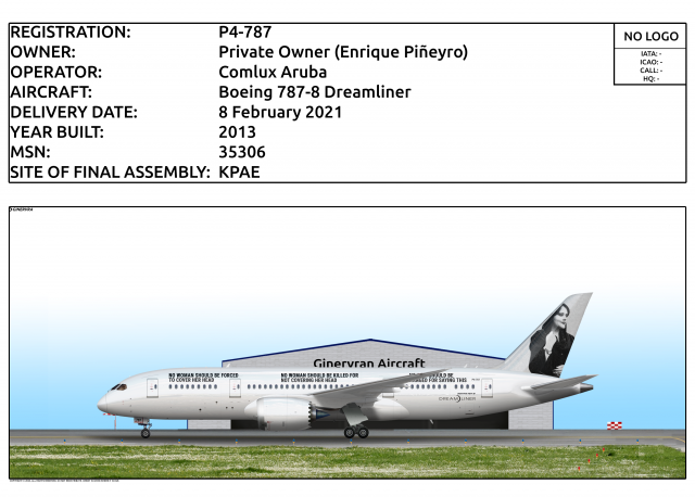 P4-787 - Enrique Piñeyro (Comlux Aruba) Boeing 787-8 Dreamliner
