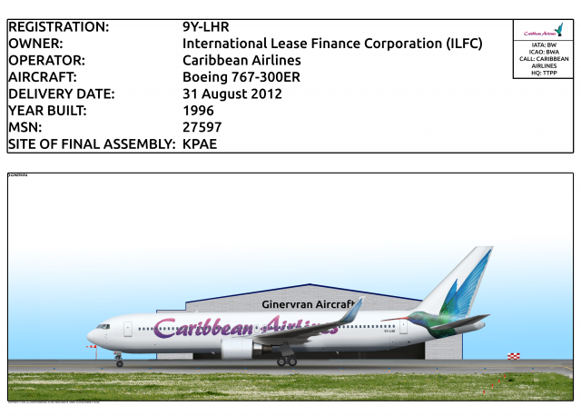 9Y-LHR - Caribbean Airlines Boeing 767-300ER