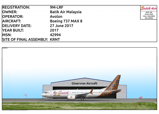 9M-LRF - Batik Air Malaysia Boeing 737 MAX 8