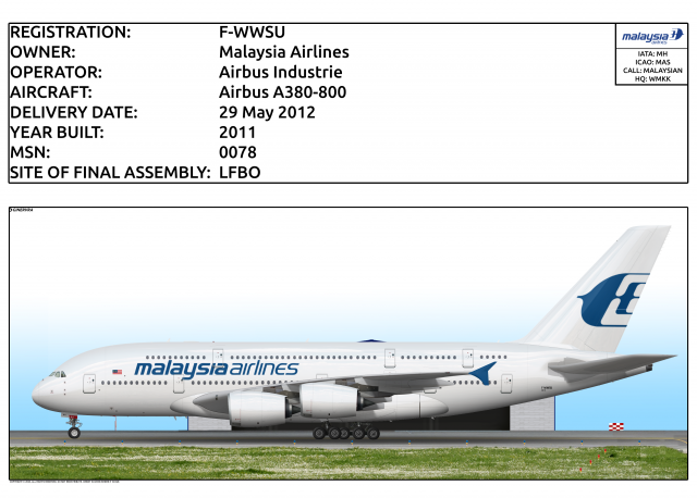 F-WWSU - Airbus Industrie (Malaysian Airlines) Airbus A380-800