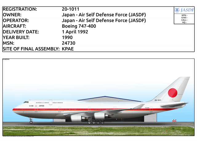 20-1011 - 航空自衛隊 (Japan Air Self Defense Force[JASDF]) Boeing 747-400