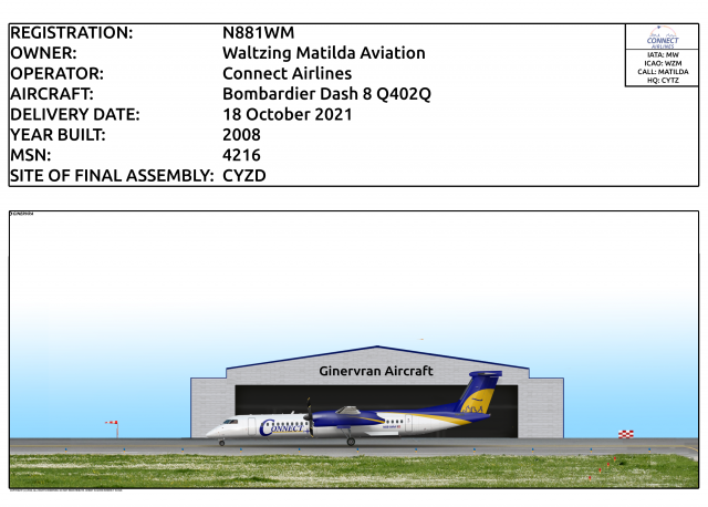 N881WM - Connect Airlines Bombardier Dash 8 Q402Q