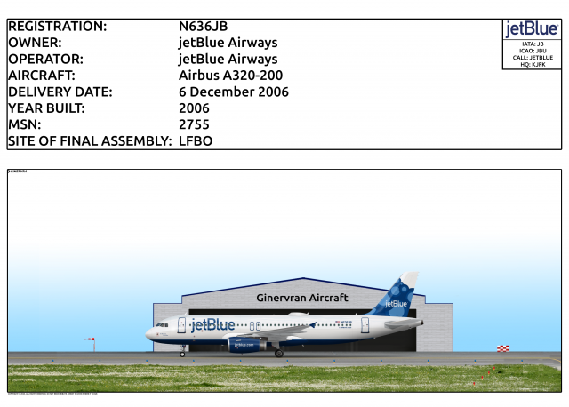 N636JB - jetBlue Airways Airbus A320-200