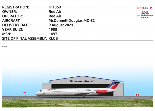 HI1069 - Red Air McDonnell-Douglas MD-82