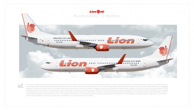Lion Air Boeing 737-800 PK-LPO Poster
