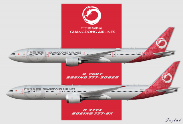 Guangdong Airlines B777 300ER 9X Poster