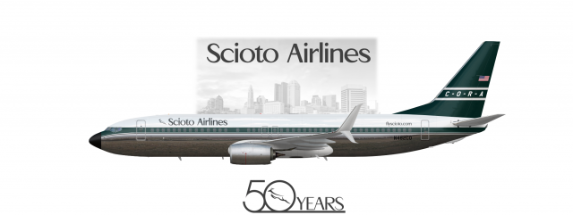 Scioto Airlines | Boeing 737-800 | N482CO | 50 Years Celebration - 1971 Retro Livery